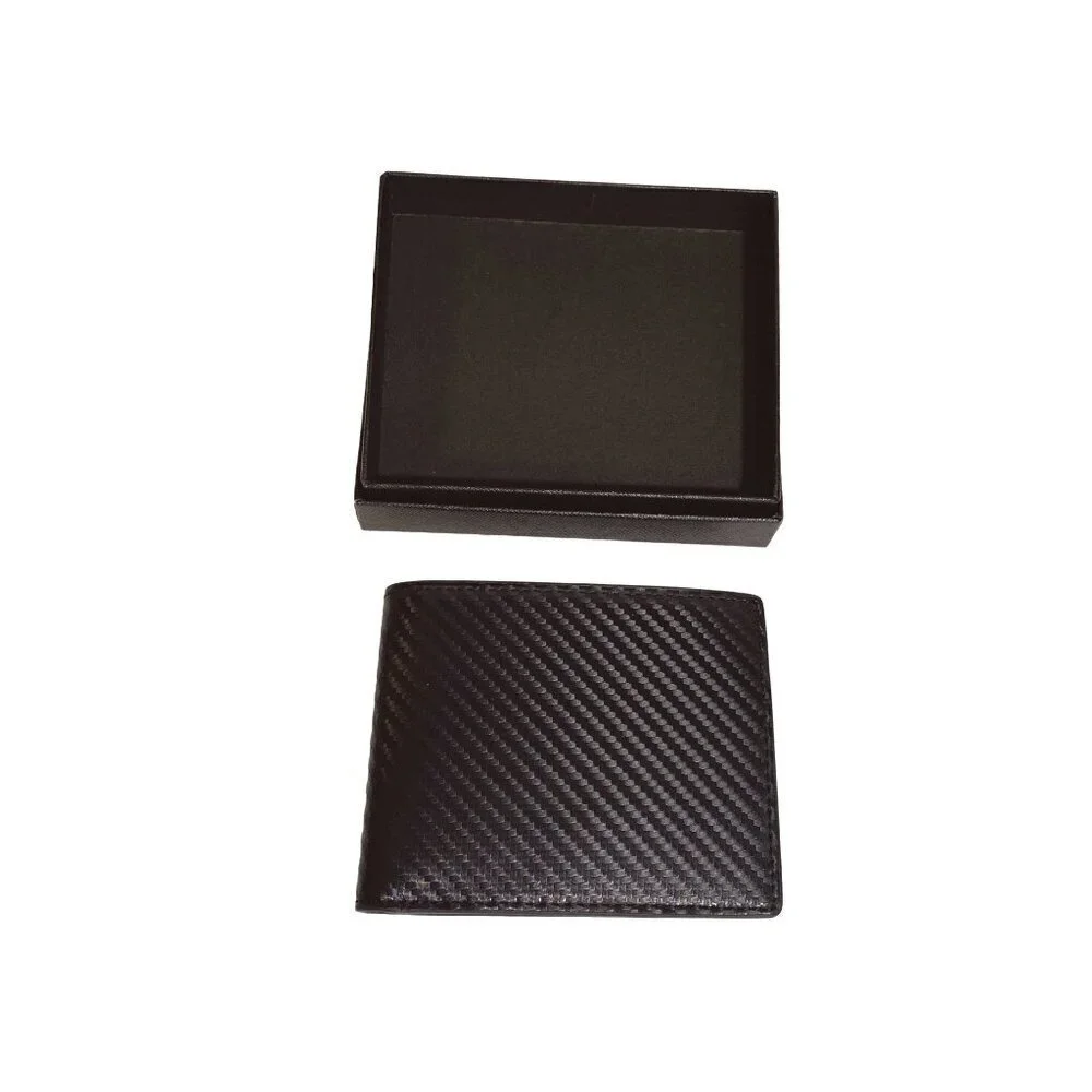 Men’s Bifold Black Wallet Interior Card Slots ID Window NWB‎